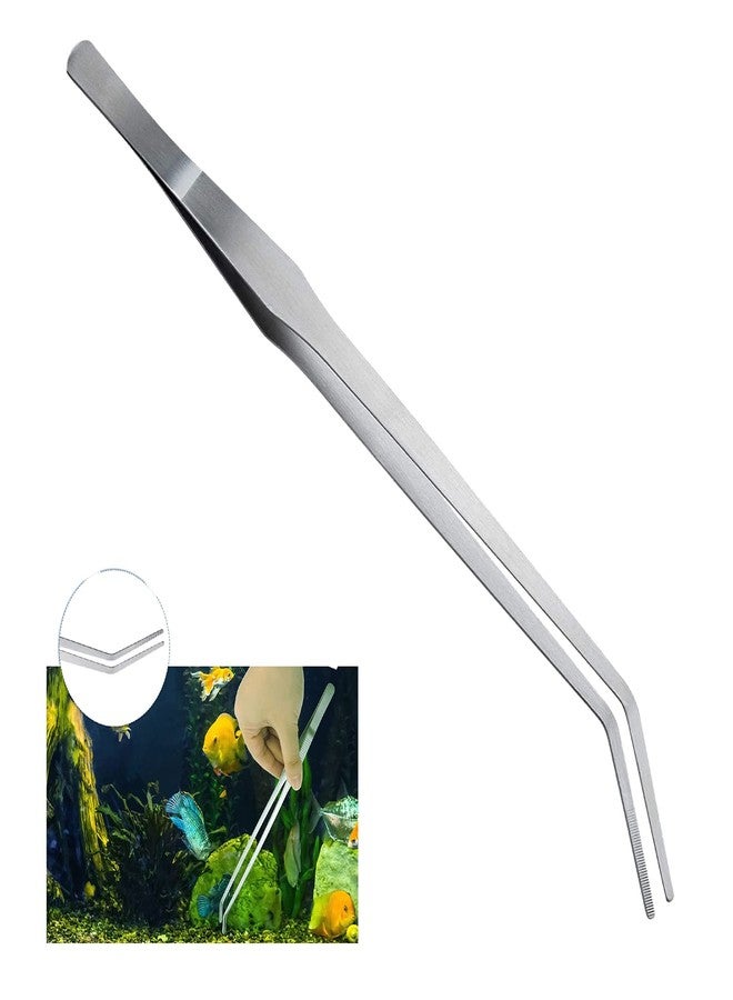 Sage Square Aquarium Straight Tweezer, Stainless Steel, Aquascape Tools, Feeding Tongs, Rust-Resistant, Corrosion-Resistant, Durable, Non-Slip Design,Polished, Shiny (38cm) - Image 1